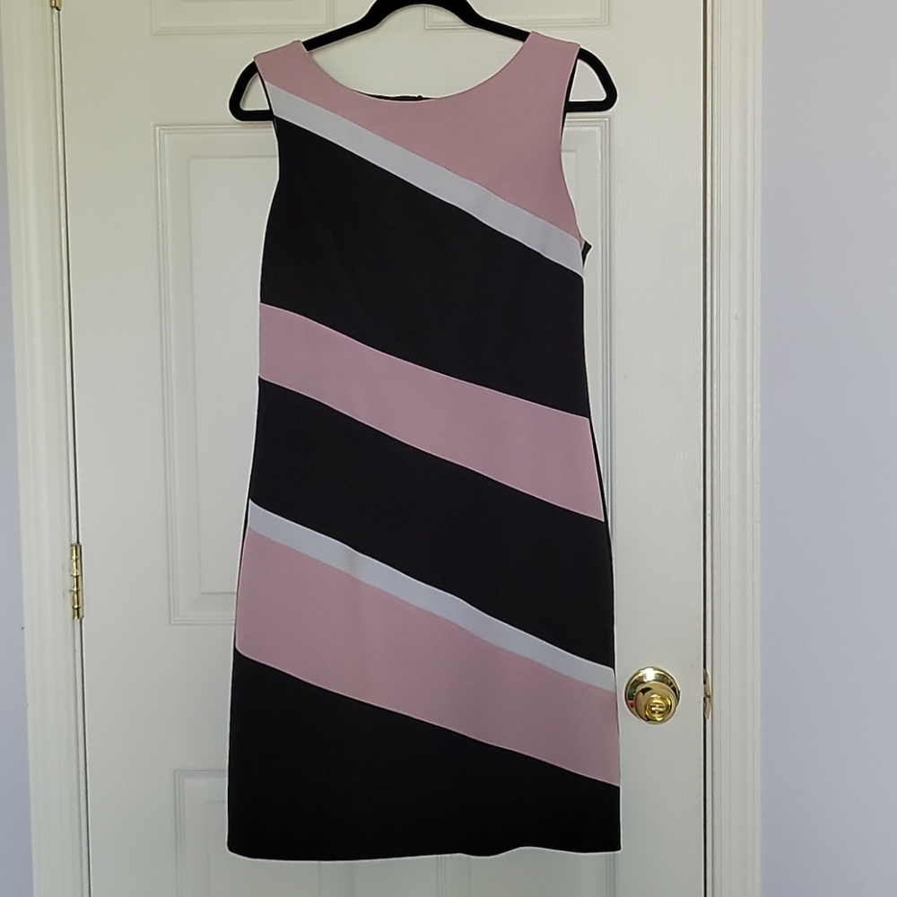 Pink and black sheath dress